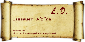 Lissauer Dóra névjegykártya